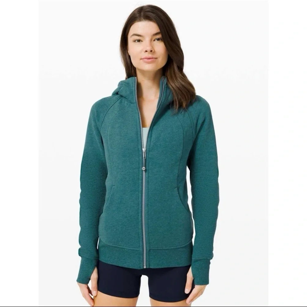 Lululemon Scuba Hoodie Cotton Fleece Heathered Desert Teal Size 4